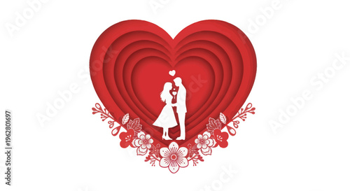 Bride and Groom in Heart Shape.