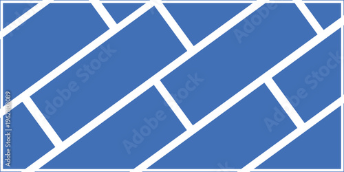 Blue Diagonal Brick Pattern Background