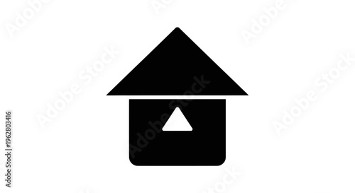 Simple Black House Icon Symbol.