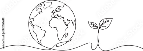 Hand drawn vector illustration of a dinosaur and a lion roaming a green global world map sphere featuring continents like Europe and Asia for a travel geography concept