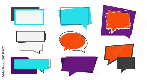 Colorful speech bubbles for communication.