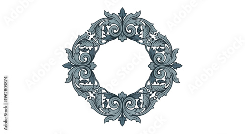 Intricate Ornate Circular Metal Design.