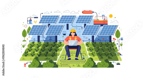 Engineer working on solar panel technology project.