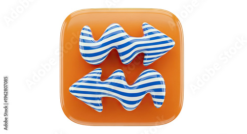 Aquarius Zodiac Symbol Icon - 3D Render