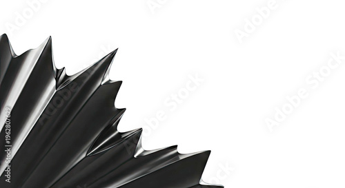 Abstract Black Pleated Surface with Sharp Edges