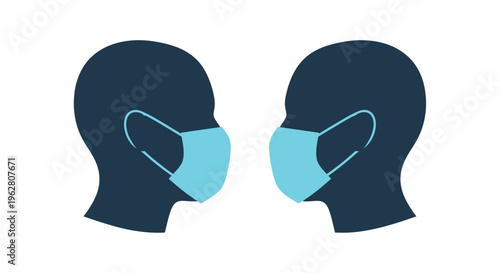 Two people wearing face masks.