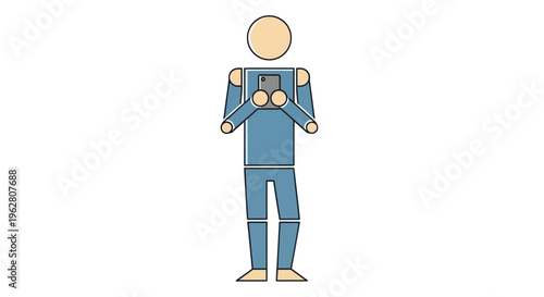 Astronaut in blue spacesuit standing.