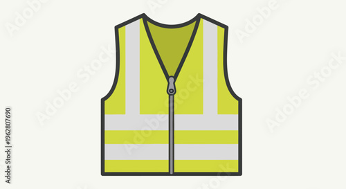 Yellow Safety Vest with Reflective Strips.