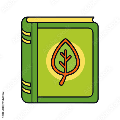 sustainable nature book flat vector icon