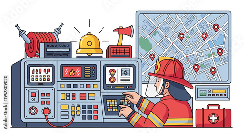Firefighter Operating Command Center Technology.