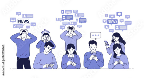 People reacting to social media.