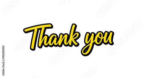 Yellow Thank You Message Words.