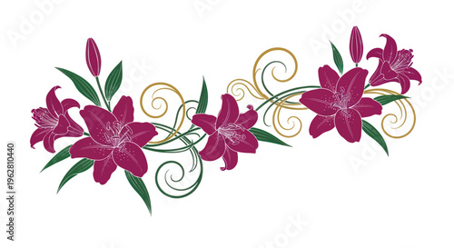 Beautiful Pink Lily Flower Decoration.