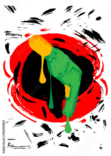 Drill graffiti. Abstract modern street art decoration performed in urban painting style.