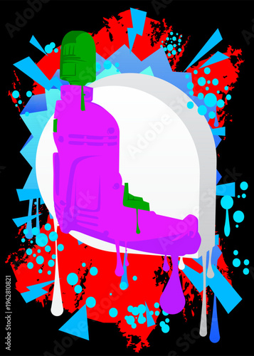 Drill graffiti. Abstract modern street art decoration performed in urban painting style.