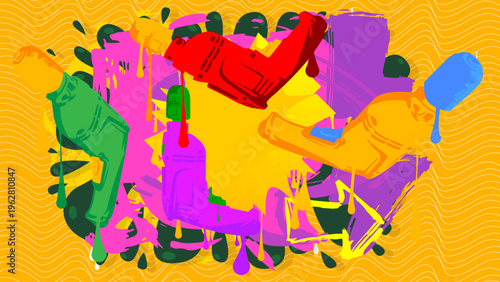 Drill graffiti. Abstract modern street art decoration performed in urban painting style.