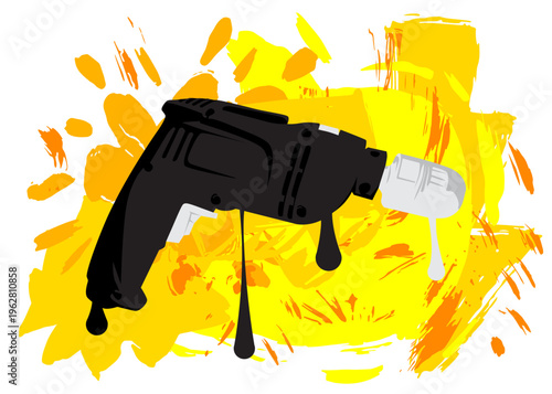 Drill graffiti. Abstract modern street art decoration performed in urban painting style.