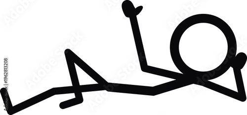 Excited Stickman Icon: Dynamic Jumping or Cheering Pose