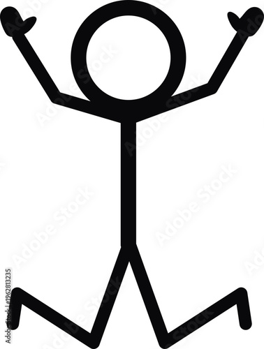 Relaxing Stickman Icon: Lying Down and Resting Pose