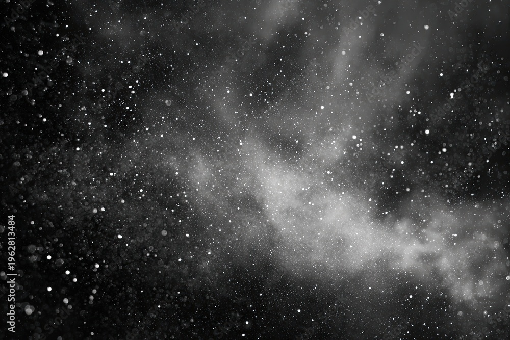 Fototapeta premium Abstract Black and White Starry Night Sky with Milky Way Galaxy.