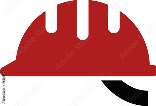 Red Construction Hard Hat Safety Helmet Icon