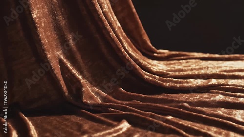 Rich brown crushed velvet fabric with subtle highlights and deep shadows
