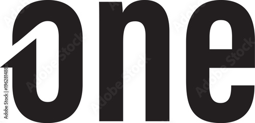 One text combined number 1 logo design template