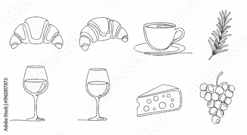 Hand Drawn Food and Drink Illustrations.