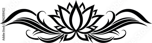 Silhouette of a yoga lotus pose silhouette for mindfulness and meditation