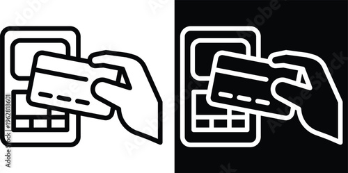 payment Two-tone version in black and white background