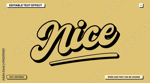 Nice 3D Editable Text Effect with Retro Script Typography and Vintage Mustard Background