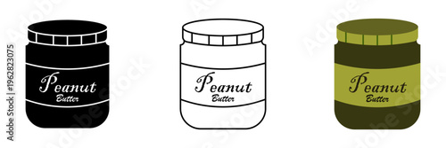 Peanut butter set icon on white background