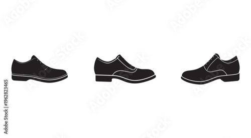 Black shoes with white outlines in different angles for design and fashion concepts  various styles and perspectives