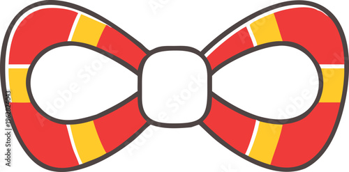 A colorful cartoon style illustration of a bow tie design