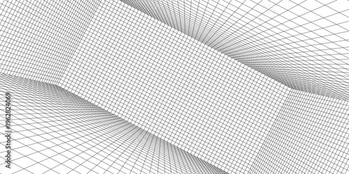 Perspective grid background 3d Vector illustration. Interior design Model projection background template. Line one point perspective. eps10