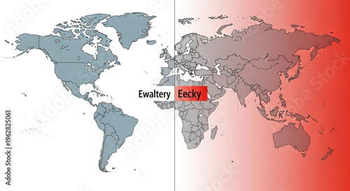 World map with highlighted region eecky area marked on global geography