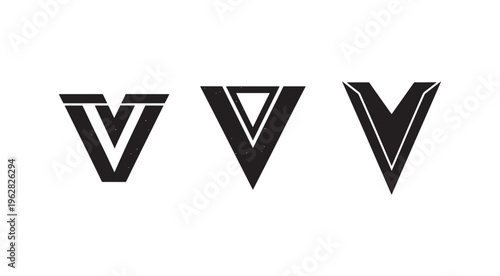 Blackandwhitetriangularlogoswithdifferentdesignsandstylesisolatedonwhitebackground