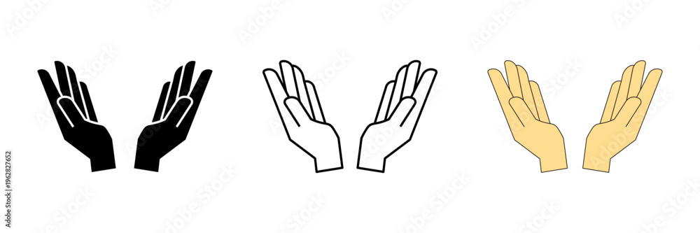 Fototapeta premium Hand set icon on white background