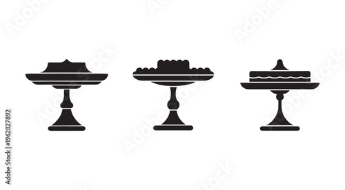 Cake stands with different types of cakes on them  desserts  food display  bakery  pastry