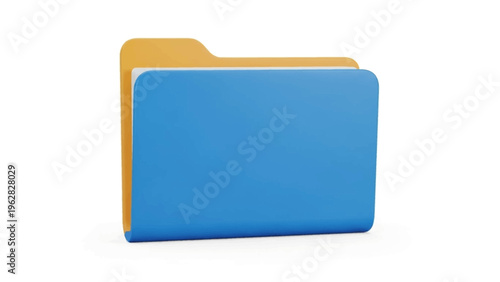 Vibrant Blue and Yellow Folder Icon Representing Digital Organization and Data Storage.