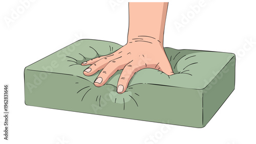 Soft Mattress Test, Foam Cushion Pressure, Comfort Test, Hand Pushing Pillow