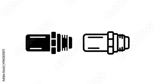 Spark plug icon set, internal combustion engine component