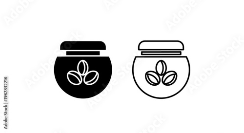 Coffee beans jar icon, food ingredient, beverage product symbol
