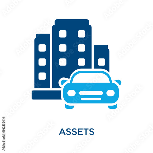 Assets Icon Dual Tone Style. Vector Illustration For Graphic Design