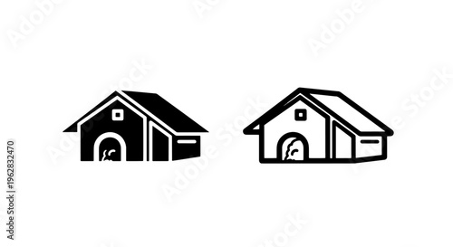 Barn house icon - farm, agriculture, rural, building
