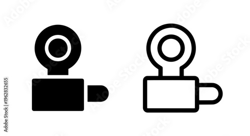 Binder icon with attached lever, solid and outline styles