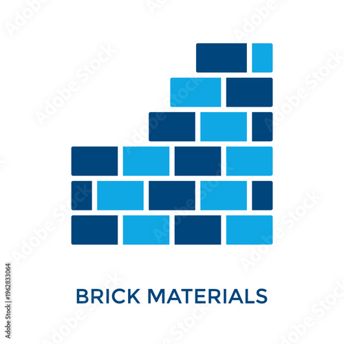 Brick Materials Icon Dual Tone Style. Vector Illustration For Graphic Design