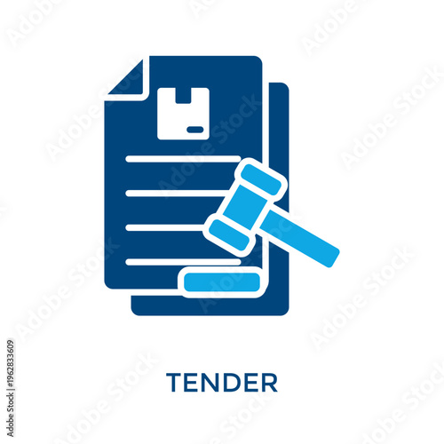 Tender Icon Dual Tone Style. Vector Illustration For Graphic Design