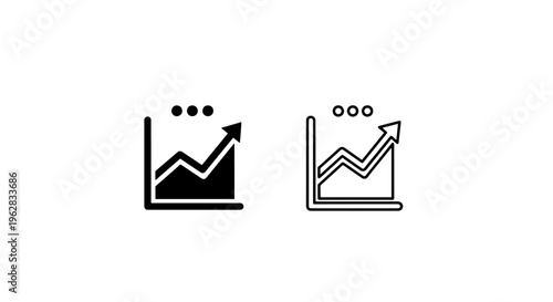 Growing graph with upward arrow icon, positive trend and financial increase concept