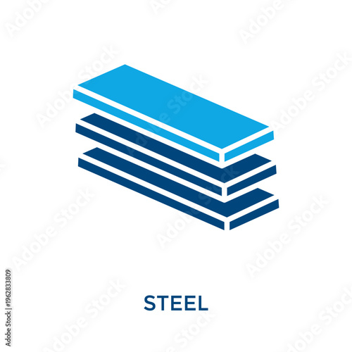 Steel Icon Dual Tone Style. Vector Illustration For Graphic Design